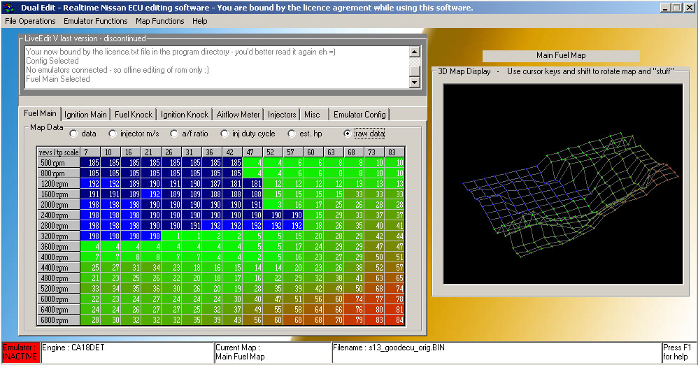 CA18DET fuelmap CA18DET fuelmap