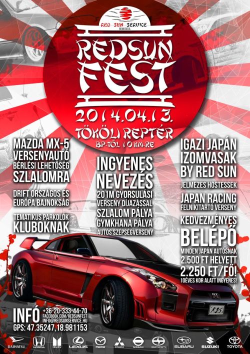 Programajánló: RED SUN FEST Japán Autós Találkozó (2014.04.13, Tököli reptér)